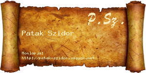 Patak Szidor névjegykártya